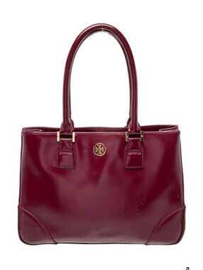 Tory Burch Authentic Burgundy Patent Leather Shoulder Bag